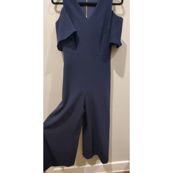 KARL LAGERFELD Cold Shoulder Jumpsuit  Navy Blue - Picture 4 of 6